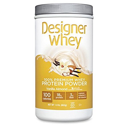 Designer Whey Protein Powder Vanilla Almond - 1.9 lbs - Gluten Free - 18g Protein Per Serving
