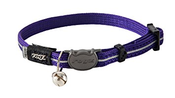 Rogz Catz AlleyCat Extra Small 5/16" Breakaway Reflective Kitten Collar, Purple Reflective