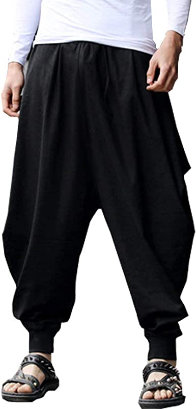 ONTTNO Men's Loose Stretchy Waist Casual Ankle Length Pants
