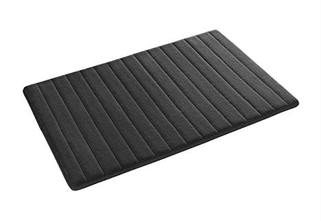 Duck River Textiles Fred Reversible Memory Foam Bath Mat In Grey/Black, 17 X 24 Inch , Solid