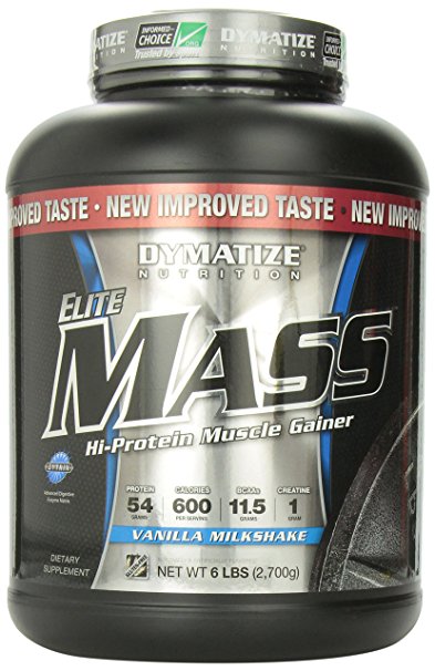 Dymatize Nutrition Elite Mass Gainer, Vanilla, 6-Pound