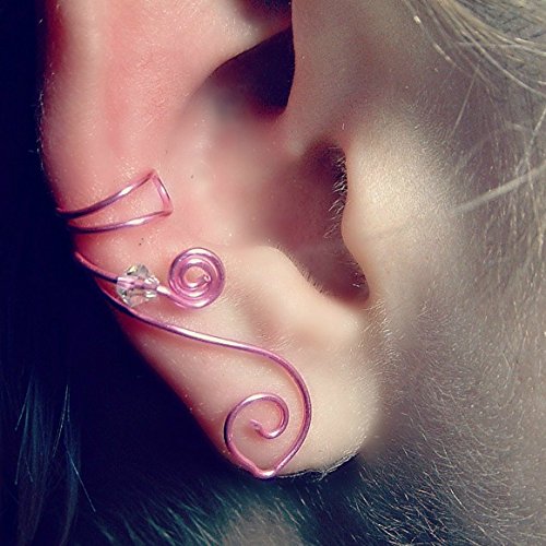 Pink Celtic Ear Cuff, No Piercing Single or Pair