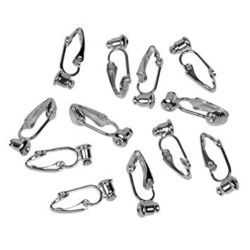 Evelots 12 Piece Silver Clip-On Earring Converter - Turn Any Stud Into A Clip-On (2255)