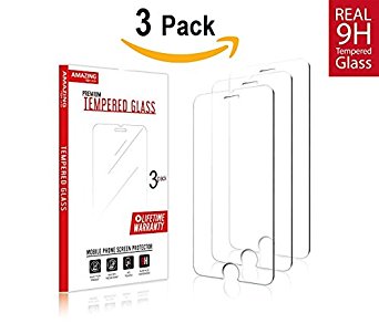 iPhone 7 6S 6 Screen Protector Glass [3 pack], Amazingforless iPhone 7 Tempered Glass Screen Protector for Apple iPhone 7, iPhone 6S, iPhone 6 2016, 2015