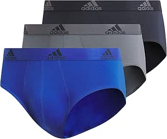 adidas Men's Performance Stretch Cotton Brief Underwear (3-Pack) Designed for Active Comfort and All Day Wear