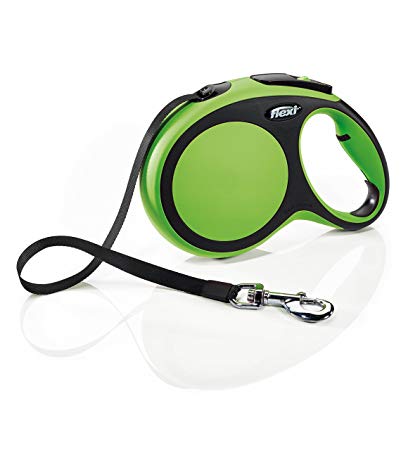 Flexi New Comfort Retractable Dog Leash (Tape), 26 ft, Large, Green