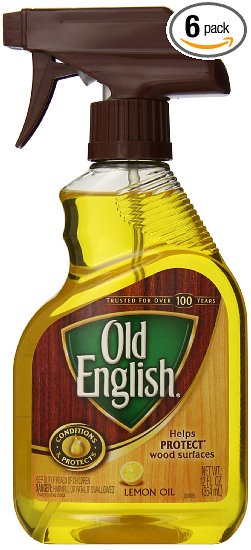 Old English Lemon Oil Wood Surface Cleaner and Protector,  Trigger Sprayer, 12 Ounce (Pack of 6)
