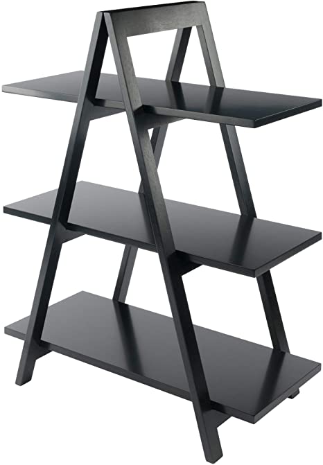 Winsome Wood 3-Tier A-Frame Shelf, Black