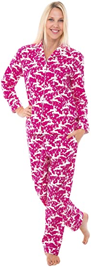 Alexander Del Rossa Women's Warm Flannel Pajama Set, Long Winter Christmas Button Down Cotton Pjs