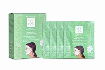 LACE YOUR FACE Compression Facial Mask - Clarifying Mulberry Leaf - 4 Pack Box