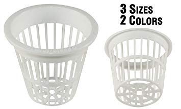 NP2AW: 2 Inch White Slotted Mesh Net Pot for Hydroponics/Aquaponics/Orchids - 50 Pack