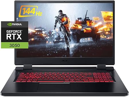 acer 2022 Nitro 5 17.3" FHD IPS 144Hz Gaming Laptop, 12th Intel i5-12500H(12 Core, up to 4.5GHz), GeForce RTX 3050, 32GB RAM 2TB PCIe SSD, Backlit KB, Thunderbolt 4, Win 11, w/GM Accessories