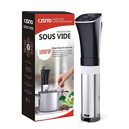 CISNO Sous Vide Cooker Precise Immersion Circulator with 1000W Powerful PTC Heater Fast-heating, Easy to Set, Ultra Quiet, LED Digital Touch Display