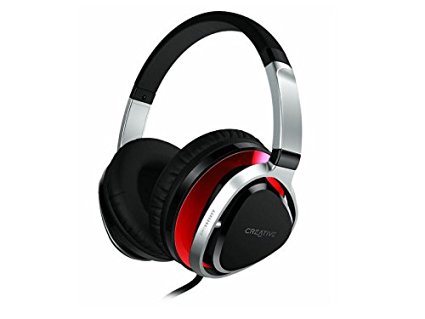 Creative Aurvana Live! 2 Headset with 40mm Drivers and In-Line Mic (Red)