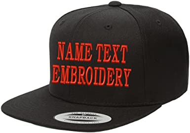 (More Color) Yupoong Snapback Hat Custom Flat Embroidery Cap Personalized Name Text Flat Bill Wool