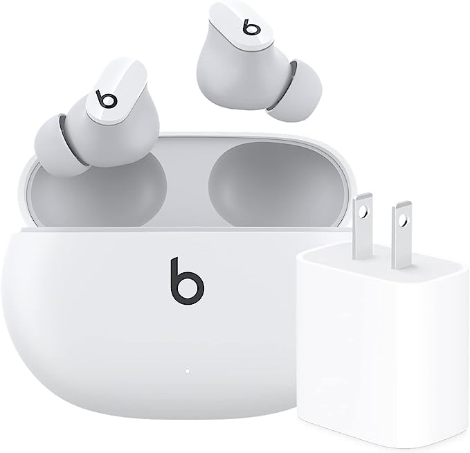 Beats Studio Buds in White with Apple 20W USB-C Power Adapter