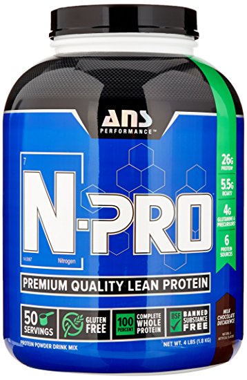 ANS Performance N-Pro, Premium Quality Banned Substance Free Lean Protein, Milk Chocolate Decadence, 4 Pound/ 52 Servings