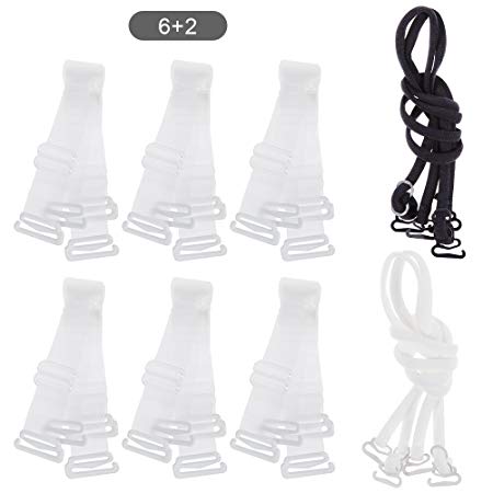 Invisible Bra Straps Rovtop 8 Pairs Soft Clear Bra Shoulder Straps Replacement for Women Multiple Widths (15mm and 22mm) Max Length(38cm)