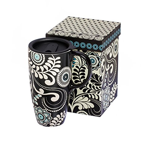 Dark and Stormy Ceramic Travel Coffee Cup with Gift Box