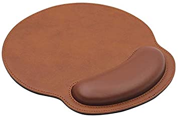 Leather Mouse Pad Wrist Support Ergonomic Memory Foam - Lightweight Rest Nonslip Mousepad for Office,Gaming,Computer, Laptop & Mac,Pain Relief,at Home Or Work (Coffee)