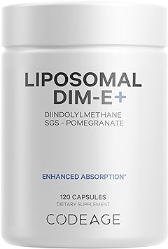 Codeage Liposomal DIM Supplement - SGS, Pomegranate, Broccoli, Antioxidant Vitamin E Isomers Tocopherols Alpha Beta Gamma Delta - Liposomal Diindolylmethane - DIM Vitamins 4-Month Supply, 120 Capsules