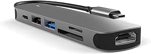 MMOBIEL USB-C Adapter Hub - 6-in-1 USB-C zu HDMI 4K, USB-A 3.0, USB-A 2.0 und SD/TF Kartenleser - USB Multiportadapter - Daten Hub für MacBook, iPad Air/Pro, Dell, HP, Samsung Galaxy etc. - Aluminium