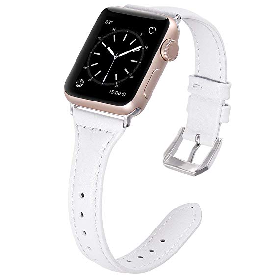 Karei Leather Bands Compatible with Apple Watch Band 38mm 40mm 42mm 44mm, Retro Top Grain Genuine Leather Replacement Strap with Stainless Steel Clasp for iWatch Series 4 3 2 1, Sport, Edition