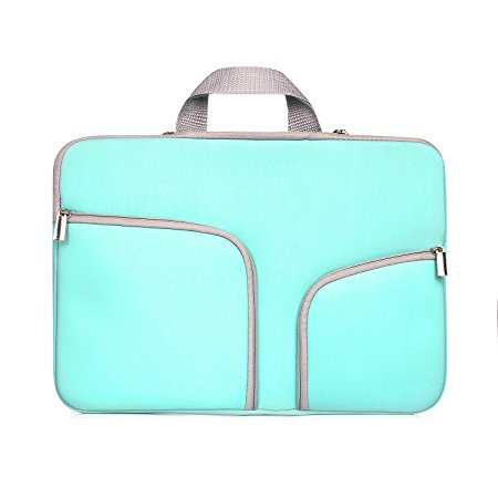 11 - 11.6 inch Soft Laptop Tablet Sleeve , ivencase Case Cover with Handle and Zipper , Built-in 2 Pockets for Notebook Computer / MacBook / MacBook Air / Chromebook - Hot Teal