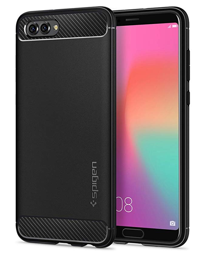 Spigen Rugged Armor Honor View 10 / Honor Honor Honor V10 Case Flexible Durable Shock Absorption Carbon Fiber Design Honor View 10 / Honor Honor Honor V10 (2018) - Black