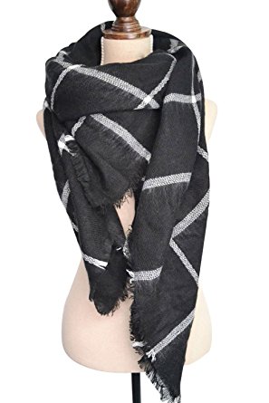 Ancia Women Tartan Scarf Stole Plaid Blanket Checked Scarves Wraps Shawl