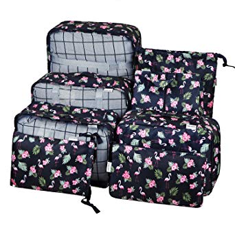 Packing Cubes Travel Organizer,8 - Set Waterproof Mesh Travel Luggage with Laundry Bag