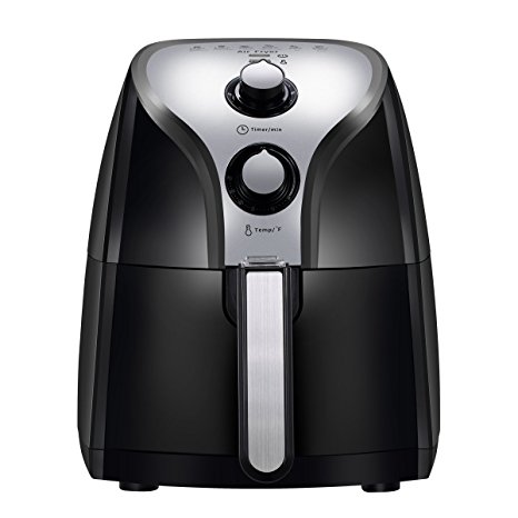 Comfee 1500W Multi Function Electric Hot Air Fryer with 2.6 Qt. Removable Dishwasher Safe Basket (Black)