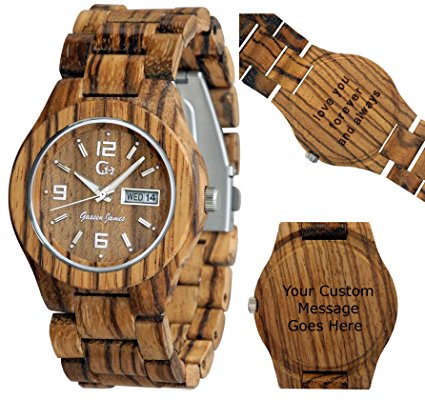 Wooden Watch by Gassen James - Alpha IV Zebra Wood