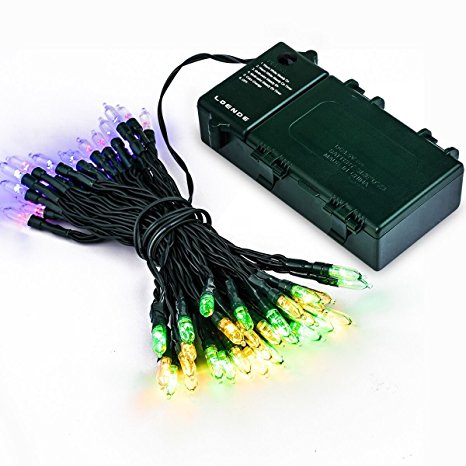LOENDE 3 x D Battery Powered Waterproof 2in1(Warm White&Multi-color) Clear Mini Indoor Christmas String Lights, 21ft 60 LED 6 Mode with Timer Outdoor FairyDecorative Lamp for Garden Party Wedding