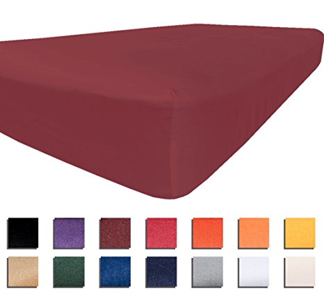 American Pillowcase University Colors Fitted Sheet Microfiber Dorm Bedding - Twin XL, Dark Red