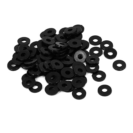 uxcell M3 x 8mm x 1mm Nylon Flat Insulating Washers Gaskets Spacers Fastener for Faucet Pipe Water Hose Black 100PCS