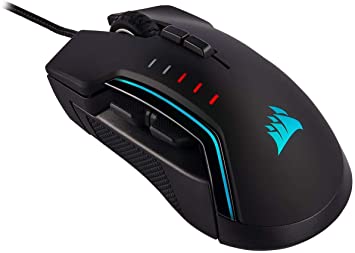 CORSAIR Glaive Pro RGB Gaming Mouse-Ergonomic - Interchangeable Grips - 18,000 DPI Optical Sensor - Black