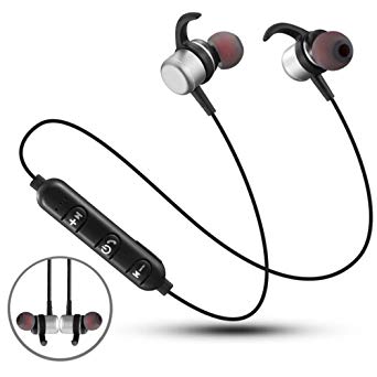 Bluetooth Earphones Headset Waterproof Sweatproof Noise insulation Wireless in-ear Earbuds Silver