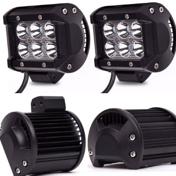 Turbo SII 4Pcs 18W Led Work Light 4 Inches Spot Beam Off Road Cree For 4wd Boat Ute Driving Marine Atv Car