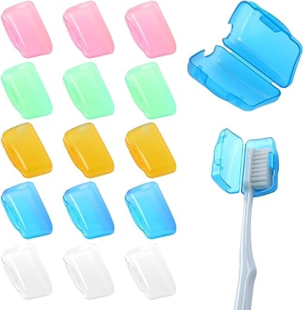 Sliverdew 15 Pcs Toothbrush Head Covers Travel Toothbrush Containers Portable Toothbrush Head Case Toothbrush Cover Caps Travel Tooth Brush Head Holder for Home Office Hotel Outdoor Use