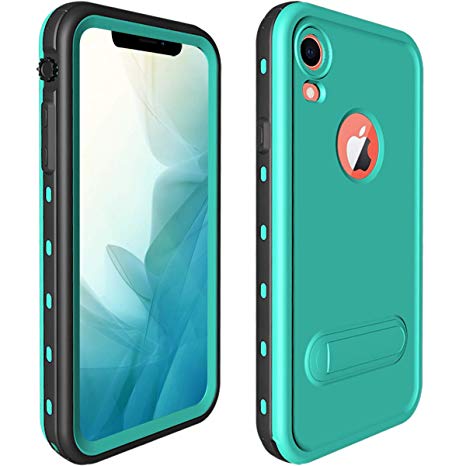 ShellBox for iPhone XR Case Waterproof Shockproof Snowproof Cover Slim Case IP68 Underwater Full Sealed Protection Built in Screen Protector Cover for iPhone Xr 6.1 Inch(Teal)