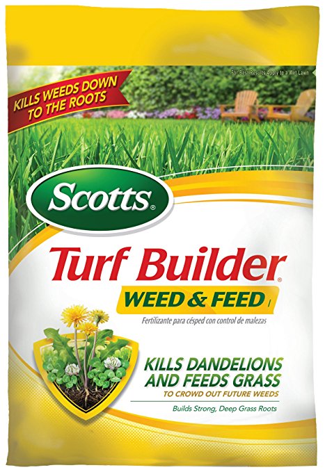 Scotts Turf Builder Lawn Food - Weed and Feed, (Lawn Fertilizer plus Dandelion & Weed Killer) (Not Sold in Pinellas County, FL), 5,000-sq ft