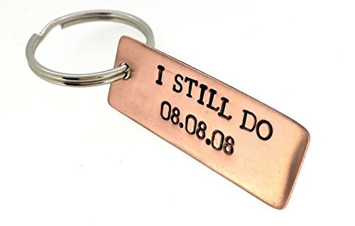 Bronze Significant Date/Anniversary Keychain, Valentines Day Gift