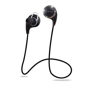 JS-BASE Bluetooth Stereo Earbuds with Microphone, Portable Lightweight Wireless In-Ear Earphones for Sports & Running(Black)