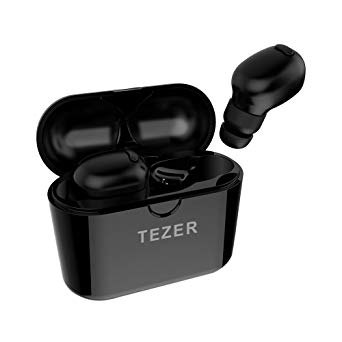 Wireless Earbuds TEZER X20 Bluetooth 5.0 True Wireless Headphones IPX5 Automatic Connection 15H Playtime Hi-Fi Stereo with Built-in Mic and Charging Case for Travelling and Exercise (Black)