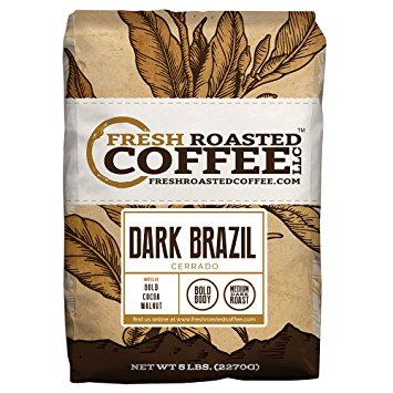 Dark Brazilian Cerrado, Whole Bean Coffee, Fresh Roasted Coffee LLC (5 lb.)