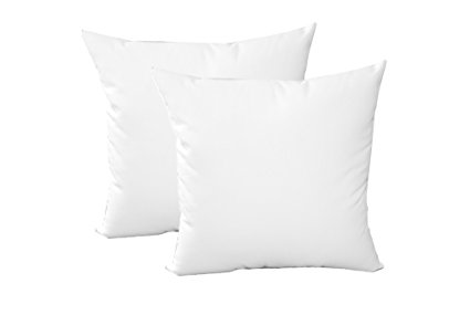 Set of 2 Throw Pillows - 20" Indoor / Outdoor Sunbrella Canvas White Decorative Throw Pillows