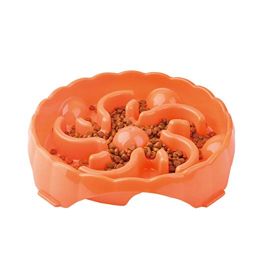 JUSTPET Slow Feeder Dog Bowl Interactive Bloat Stop Dog Food Water Feed Bowl Anti Choking Slow Eating Drinking Non-Skid Pet Feeding Bowl Eco-Friendly Durable Anti-Static & Anti-Dust PP Material