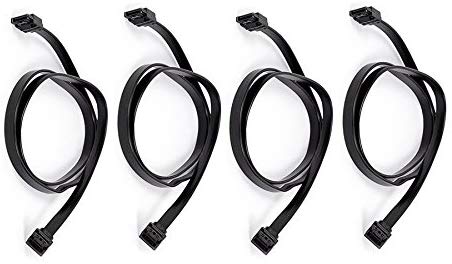 4 Pack 36Inch SATA 6Gbps Cable W/Locking Latch (90 Degree to 180 Degree) - Black, CNE569536