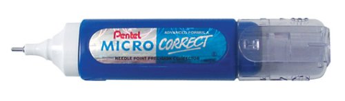 Pentel Micro Correct Fine Precision Tip Fluid Correction Pen, 12 ml